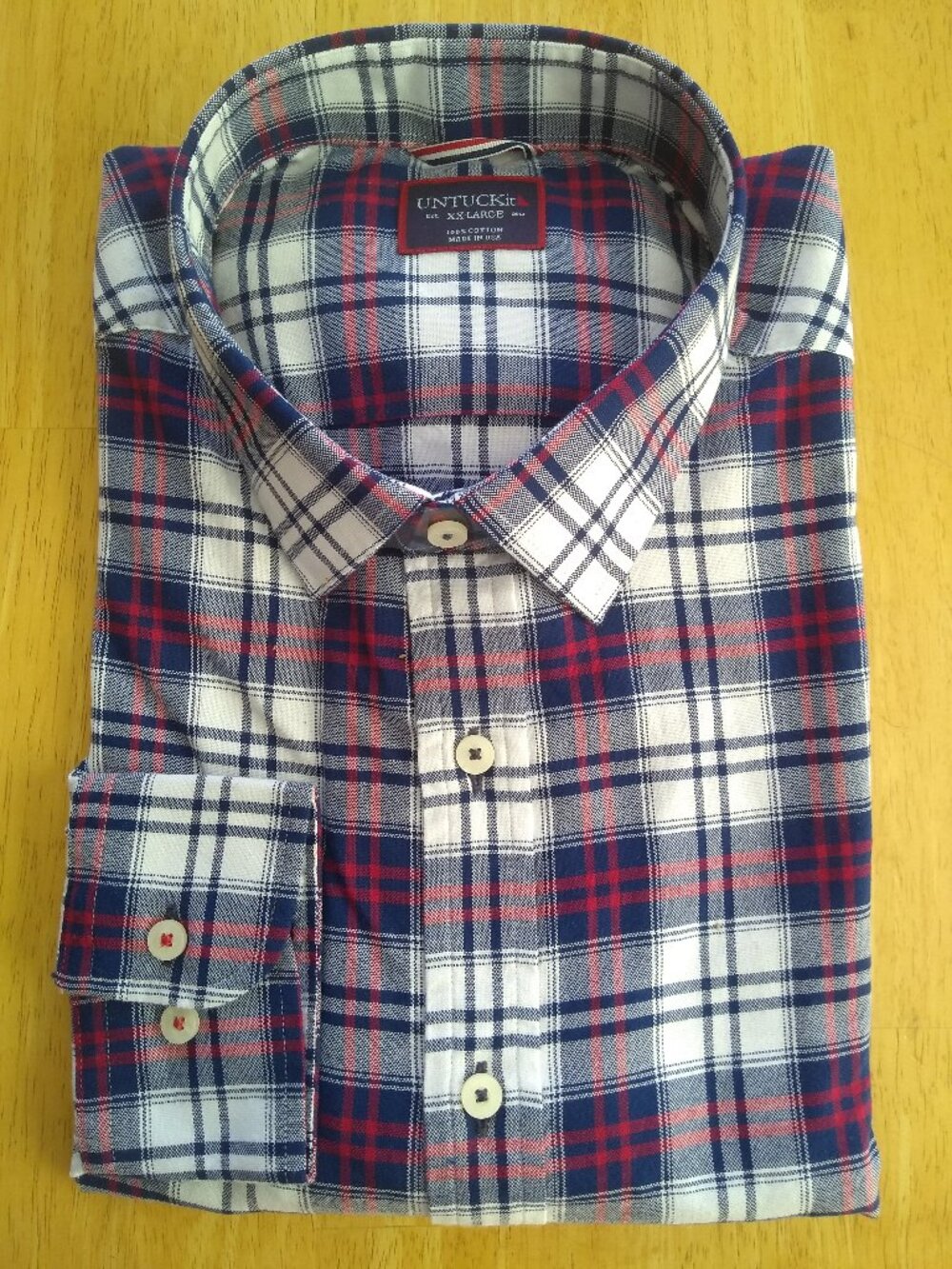 New UNTUCKit Check Brushed Oxford Shirt XXL MSRP $108 Made in USA
